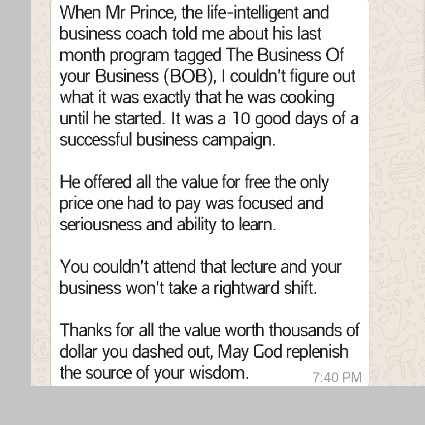 Client Testimonial